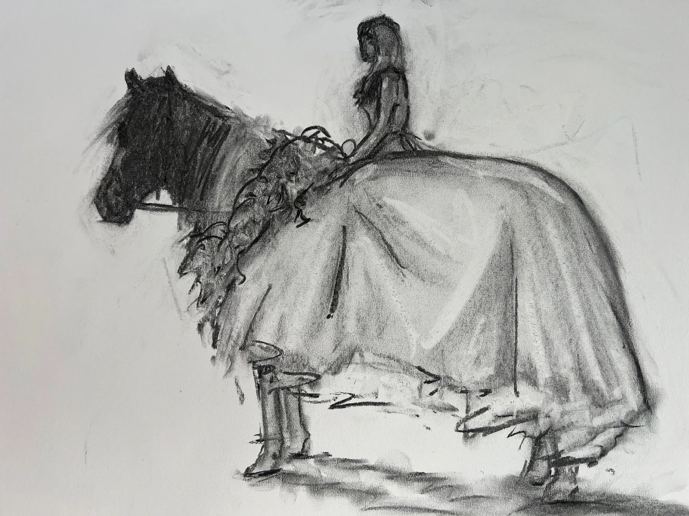 Charcoal horse study