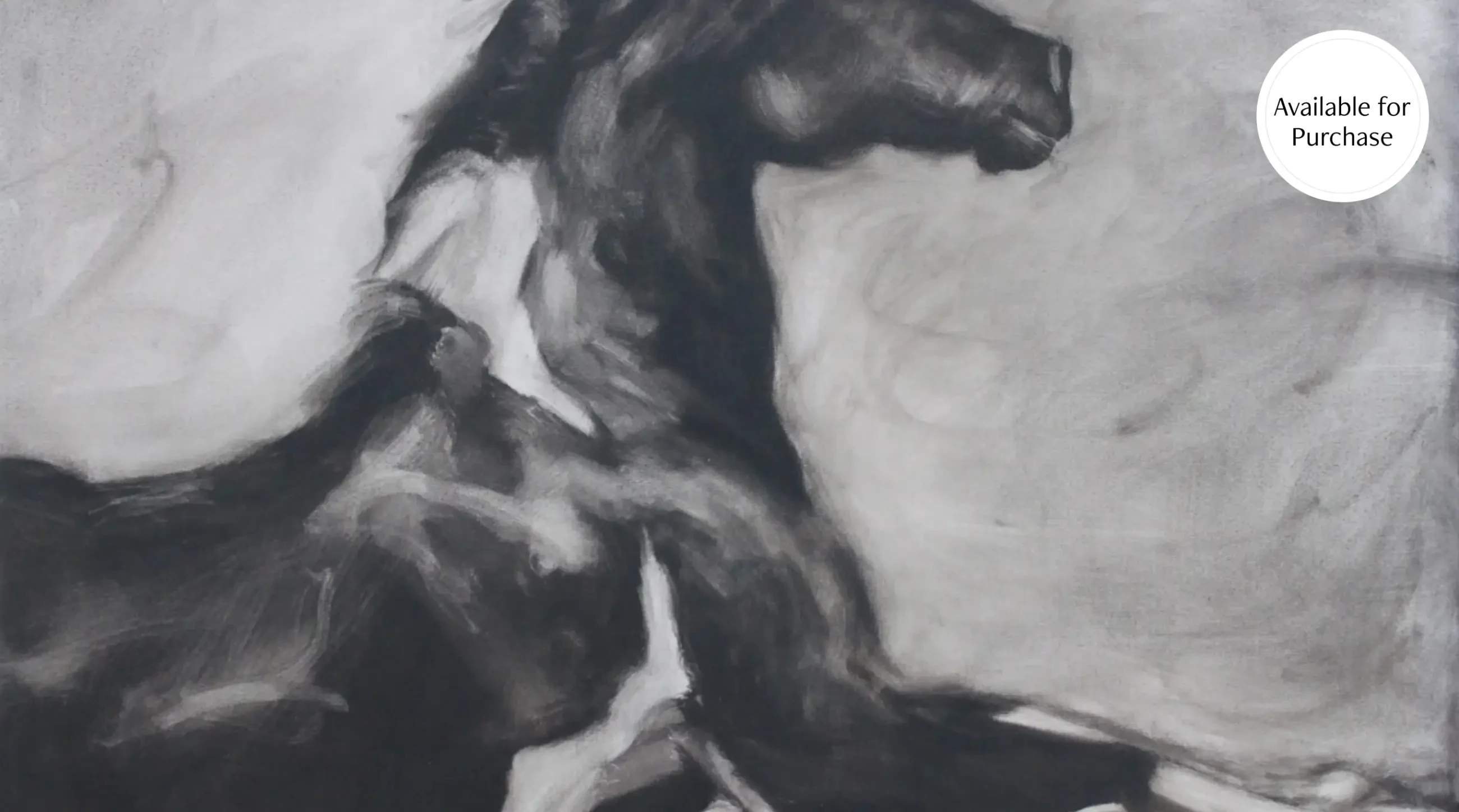charcoal color horse painting