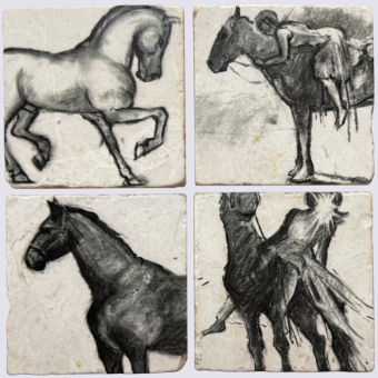 Equestrian Charcoal Sketches | Coasters #0 default thumbnail